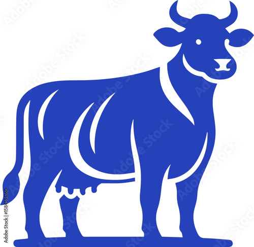 Elegant Black Cow Silhouette Logo