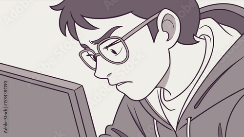 Frustrated coder at pc