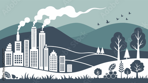 City pollution landscape