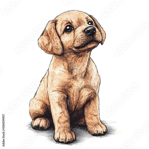 a cute puppy sitting