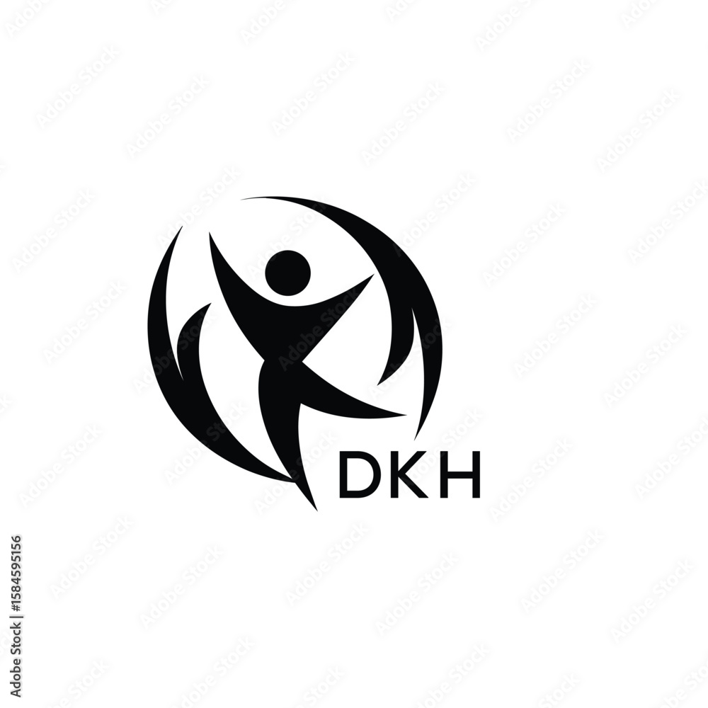 Obraz premium Classic Shield Logo with Stars and DKH Letters – Premium Badge or Security Brand Identity. DKH Letter Logo. 