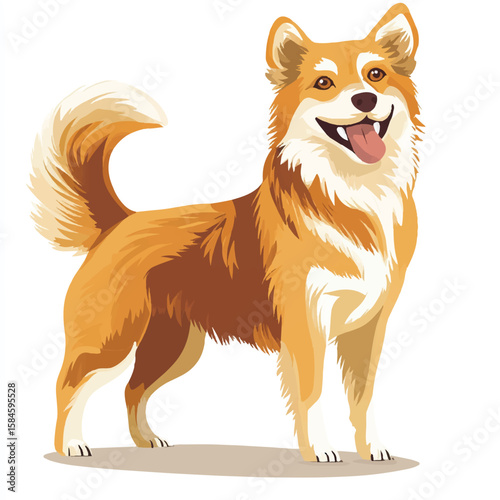 a dog wagging its tail playful