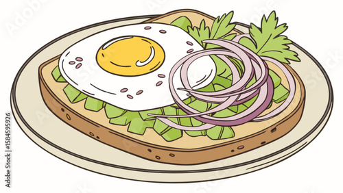 Egg avocado toast dish