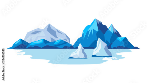 Icebergs arctic scenery
