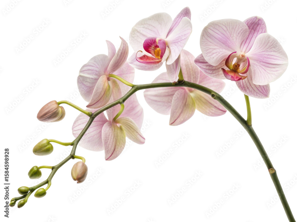 Obraz premium Beautiful orchid flower blooms gracefully, showcasing delicate petals and vibrant colors that evoke sense of tranquility and elegance