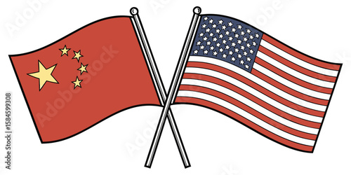 China and USA Flags