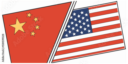 China and USA Flags