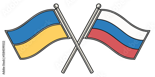  Russia and Ukraine Flags