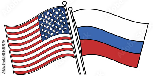 Russia and USA Flags