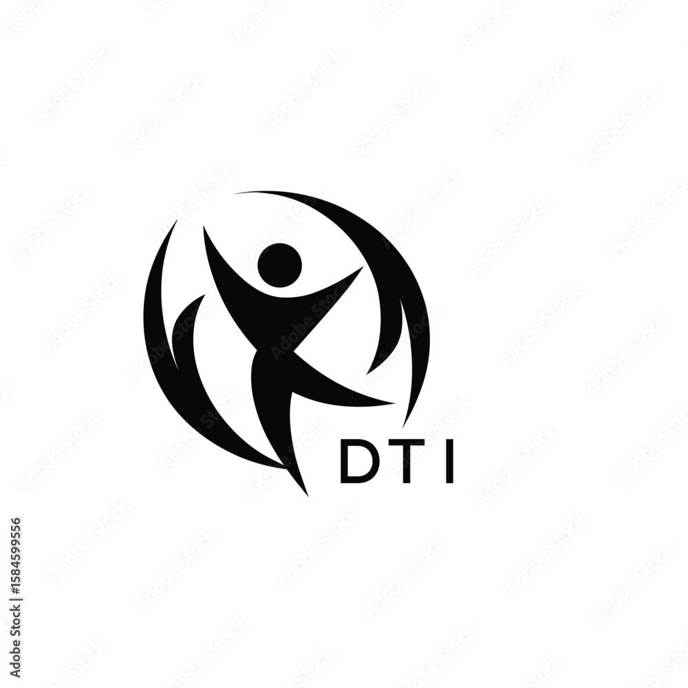 Obraz premium Classic Shield Logo with Stars and DTI Letters – Premium Badge or Security Brand Identity. DTI Letter Logo. 