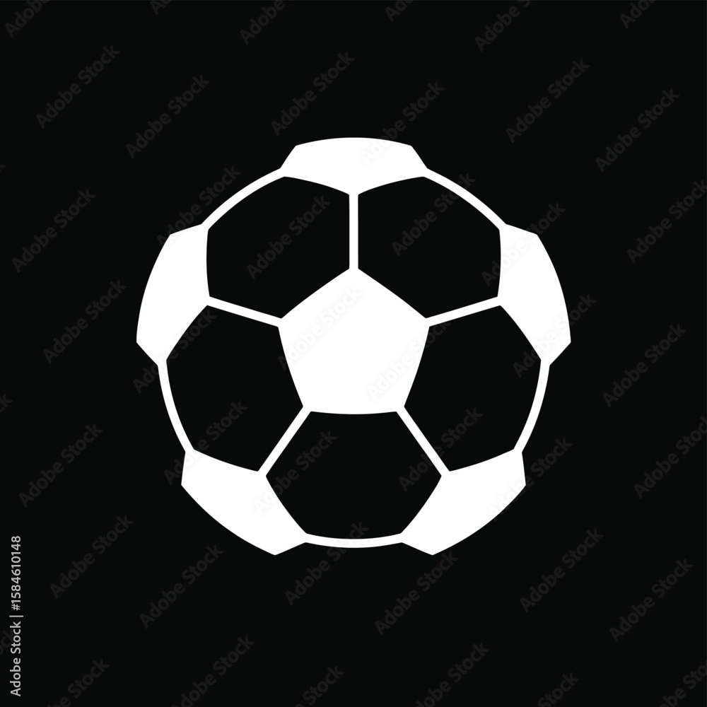 Fototapeta premium White Soccer Ball Silhouette with Black and White Geometric Pattern