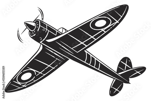 Classic airplane isolated on white background