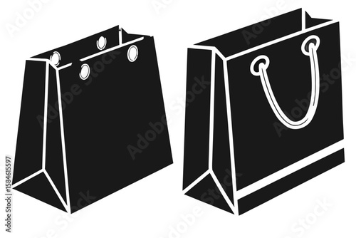 Two shopping bags isolated on white background