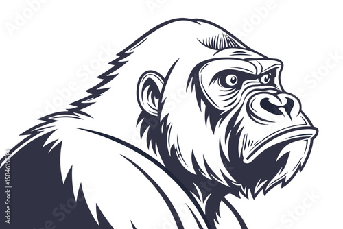 A fierce gorillas gaze, conveying power and untamed spirit
