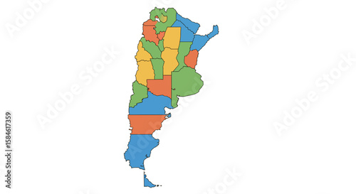 Argentina Province Map Colorful Geographic Representation of Argentinian Regions