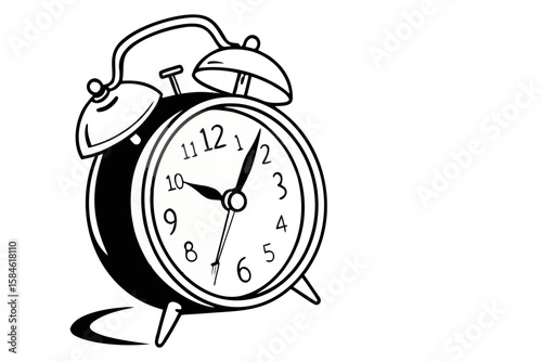 Classic alarm clock with bells on top