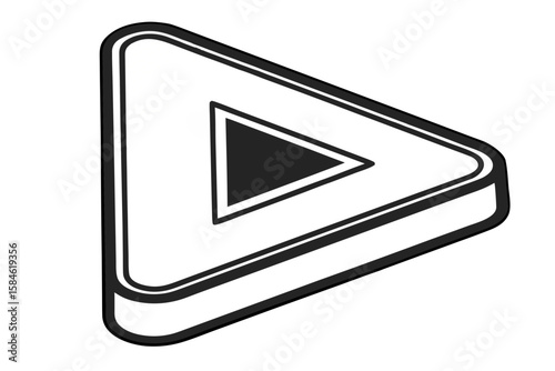 A triangular play button icon, isolated on a white background