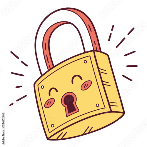 Cute cartoon padlock