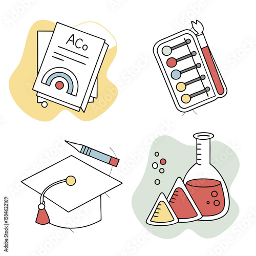 Education and science icons vector graphics