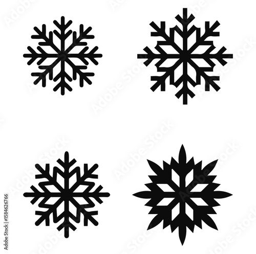 set of vector snowflakes