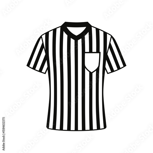 Black and white striped referee shirt with pocket design  