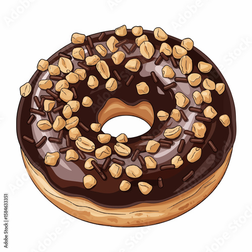 chocolate cake isolated on white vector art