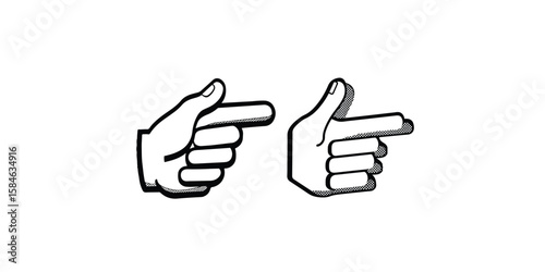 Print  finger pointing vector icon . isolated  on white background