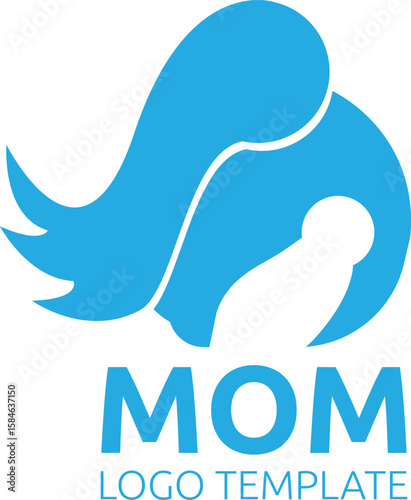 Mom and baby logo template, suitable for baby shop 
