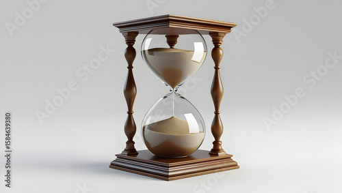 Realistic hourglass isolated on transparent background  