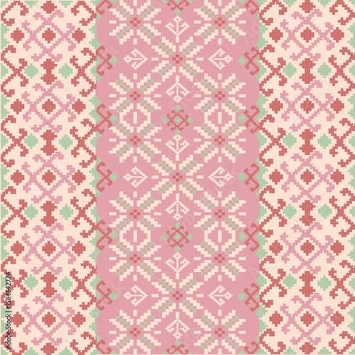 Ikat pattern hand drawn pink  tone, Motif ethnic floral seamless textil, embroidery, print striped ornament floral, pattern, design for wrapping, silk, scarf, background, textile