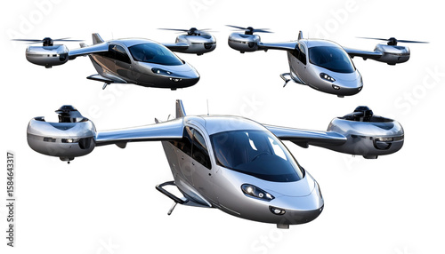 Flying car isolated on transparent background. Png