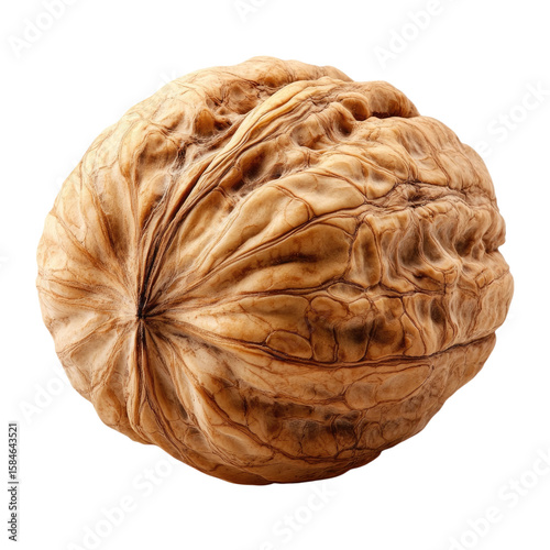 Walnut nut on isolated transparent cutout PNG Background