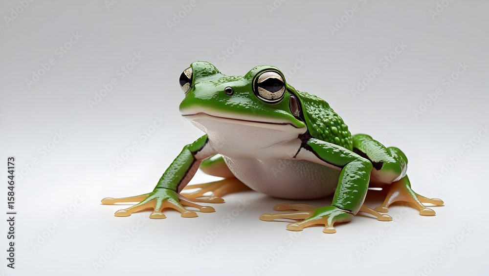 Obraz premium Flat frog isolated on transparent background 