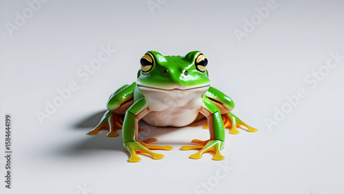 Flat frog isolated on transparent background  