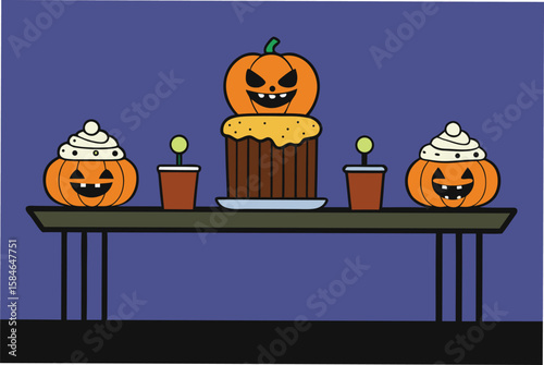 halloween background with pumpkin