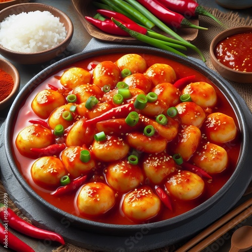 Tteokbokki – Spicy rice cakes in chili sauce