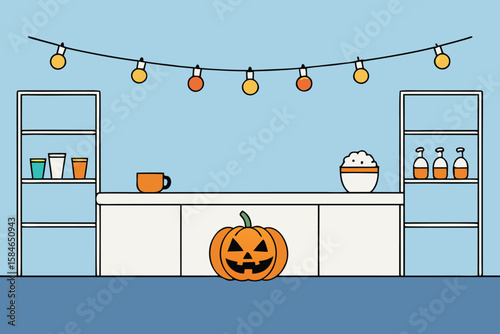halloween background with pumpkins