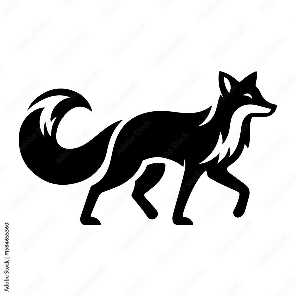 Fototapeta premium Fox silhouette vector 
