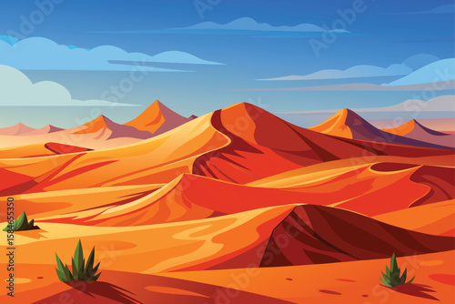 vector illustration of desert landscape