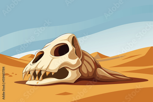 camel skull resting on top of a dune visual meta