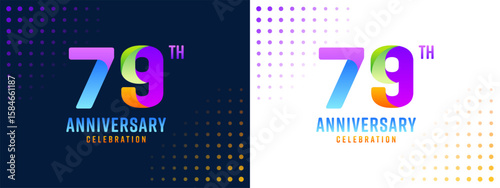 79th anniversary design, with colorful numbers, background, business