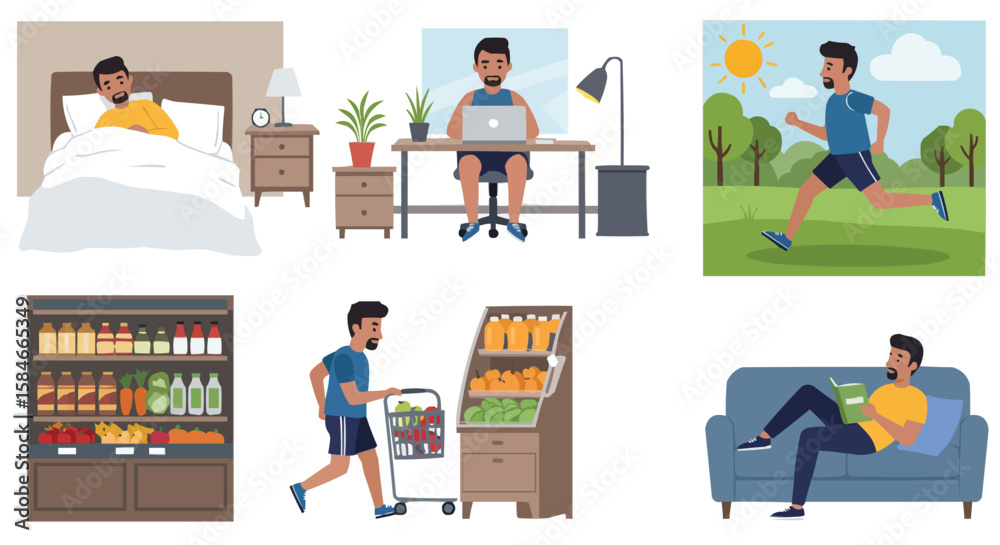 Fototapeta premium vector illustration of business people in the office