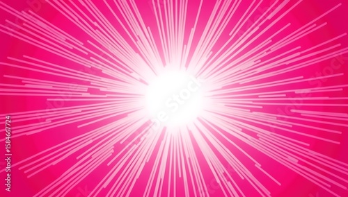 Pink comic-style background with gradient glowing burst effect and halftone texture, pop art comic scene, fun and energetic retro vibe.

