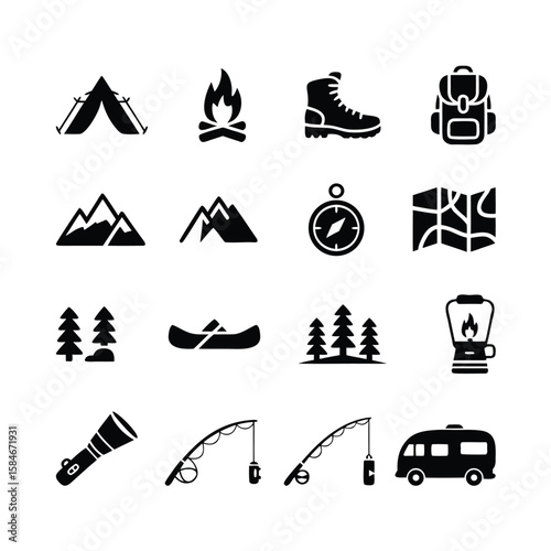 Essential Camping and Outdoor Icons