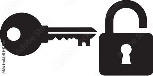 Key and Open Padlock Symbolizing Access Unlocked Security Freedom and Opportunity Illustrating Concepts of Solutions and Security Risks as Well as Openness and Possibilities