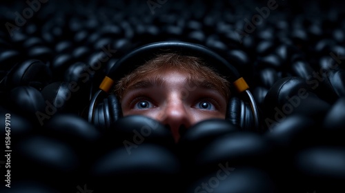 An overwhelmed customer service team handling a flood of complaints in a busy call center with copy space photo. Stressed agents navigate a deluge of client grievances