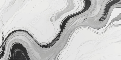 Abstract white waves create a flowing, wavy blue and gold metal surface texture