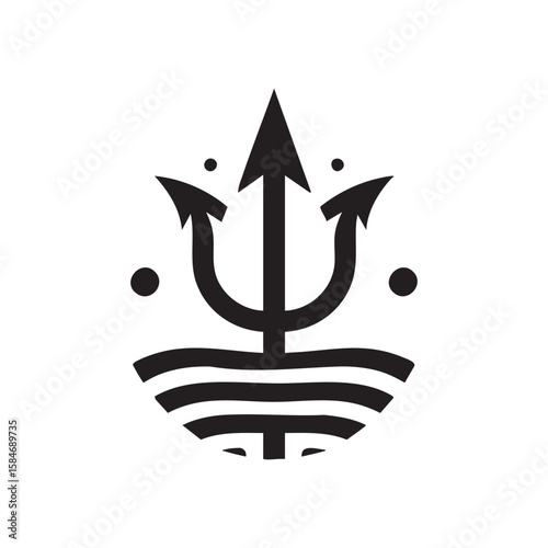 simple trident logo vector illustration