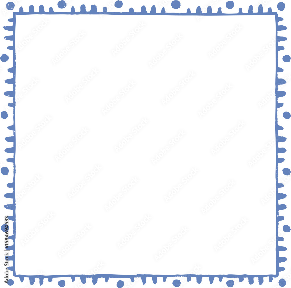 Obraz premium 青いエスニック風ドットフレーム Adobe Illustrator Artwork