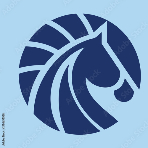 Abstract Horse Head Logo Isolated on Background. Flat Vector Illustration